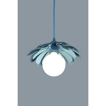 Bohemia-Design - Závesný luster na lanku 1xE27/60W/230V modrý