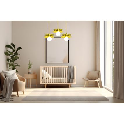 Bohemia-Design - Závesný luster na lanku 1xE27/60W/230V žltý