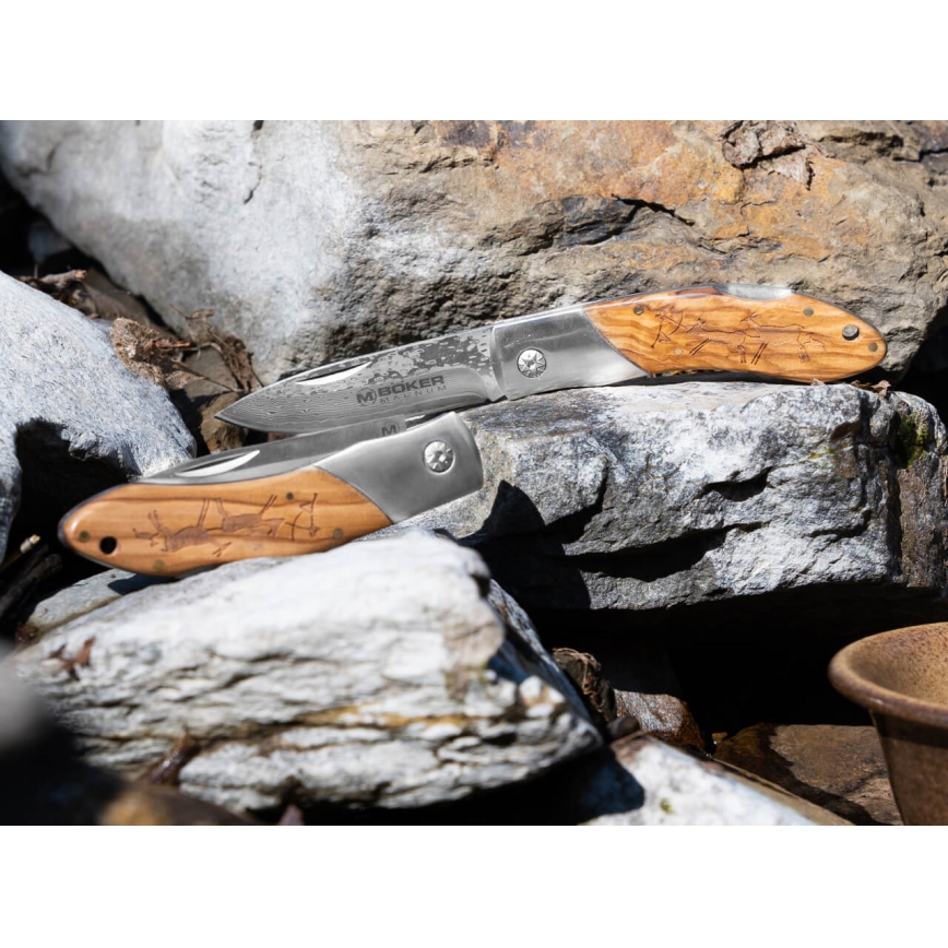 Böker - Vreckový damaškový nôž Magnum Caveman 19,4 cm