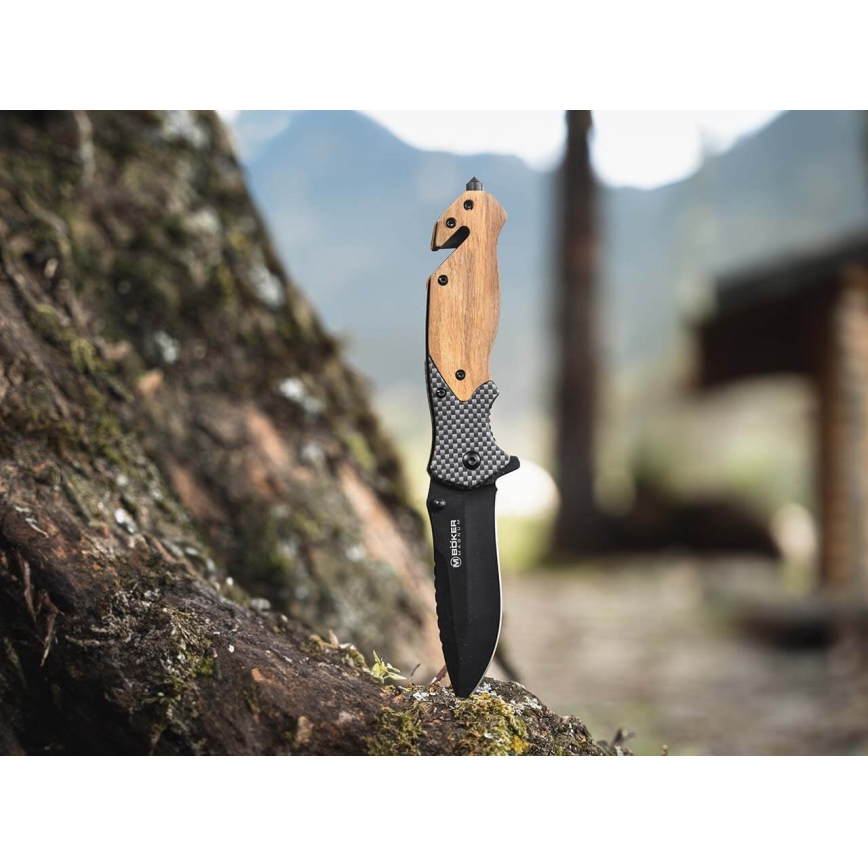 Böker - Vreckový nôž Magnum Blomkvist Olive 20,5 cm olivové drevo