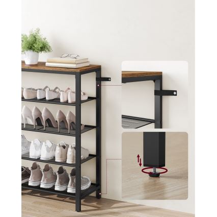 Botník DAVOR hnedý/čierny