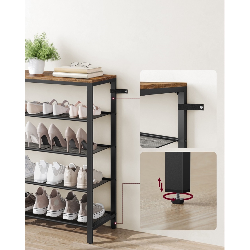 Botník DAVOR hnedý/čierny