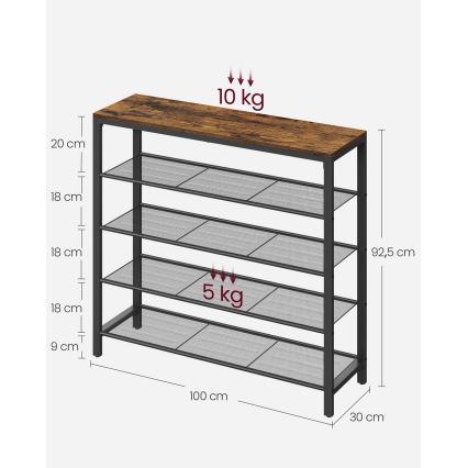 Botník DAVOR hnedý/čierny