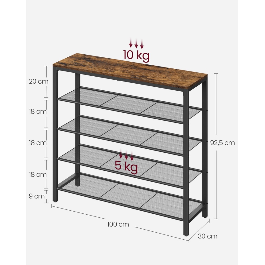 Botník DAVOR hnedý/čierny
