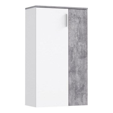 Botník ETON – biela/šedá, betónový vzhľad