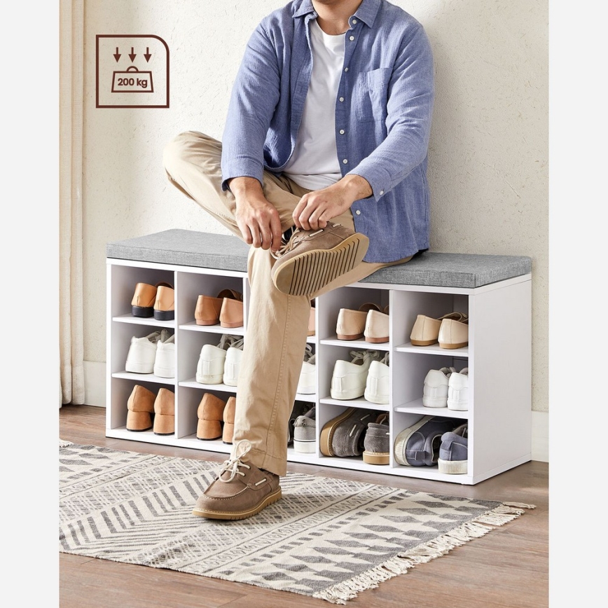 Botník VOREN biely/šedý