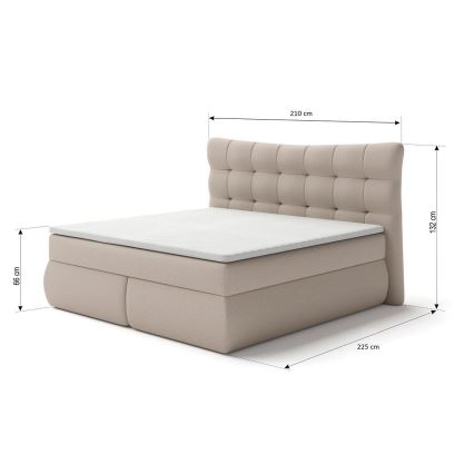 Boxspringová posteľ s matracmi a topperom SOFIA 180x200 cm béžová