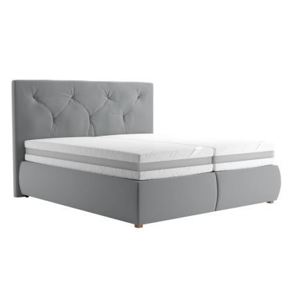 Boxspringová posteľ s matracom a topperom ELEN 180x200 cm šedá