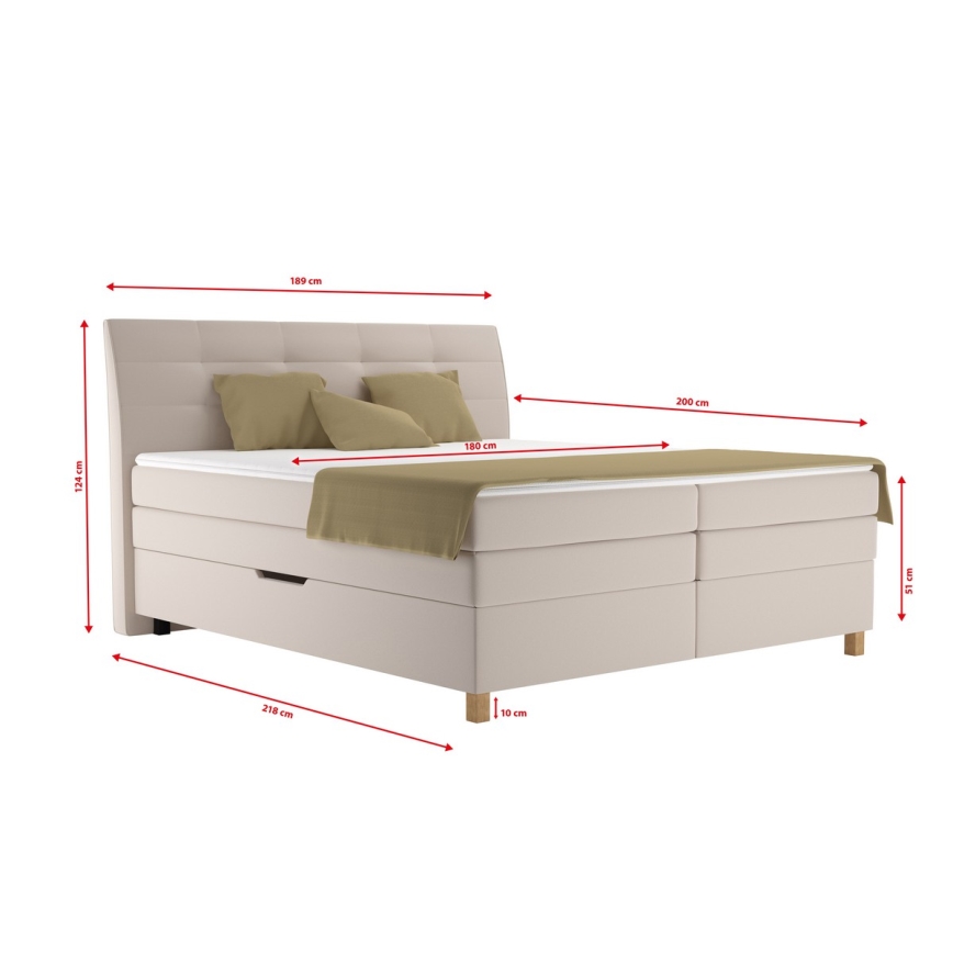 Boxspringová posteľ s matracom BEA 180x200 cm béžová