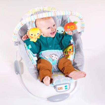 Bright Starts - Detské vibrujúce ležadlo s melódiou WHIMSICAL WILD 3xLR14