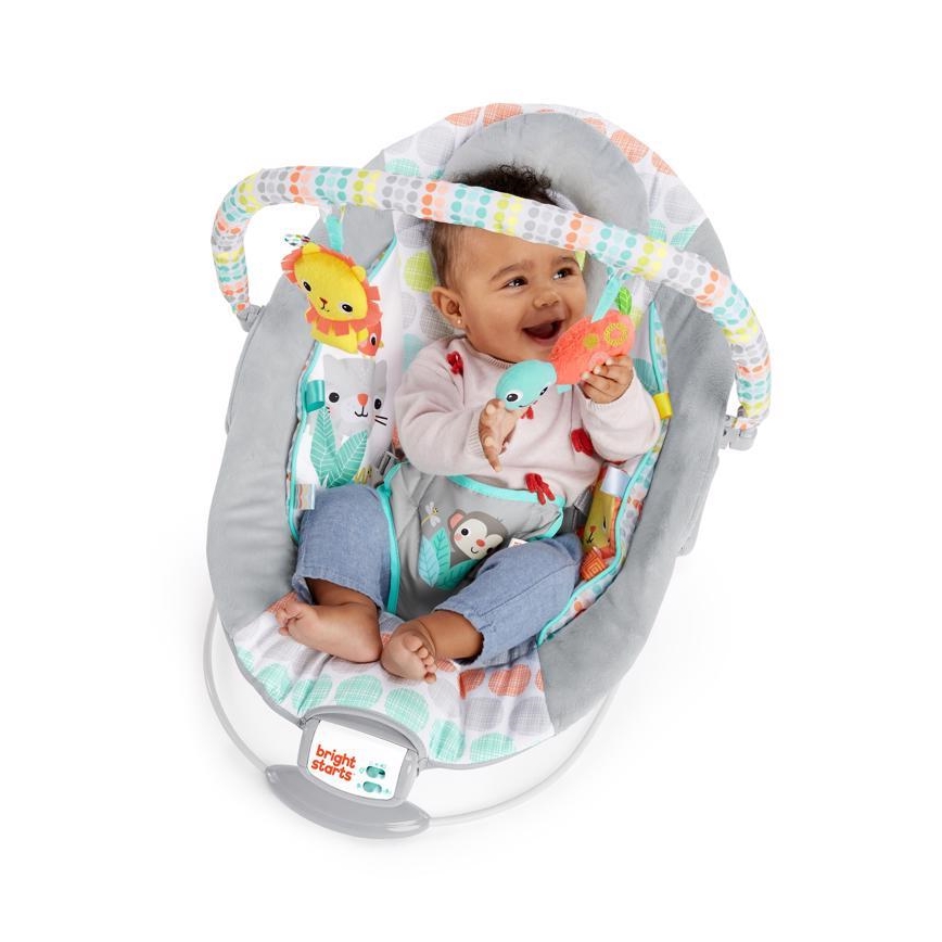 Bright Starts - Detské vibrujúce ležadlo s melódiou WHIMSICAL WILD 3xLR14