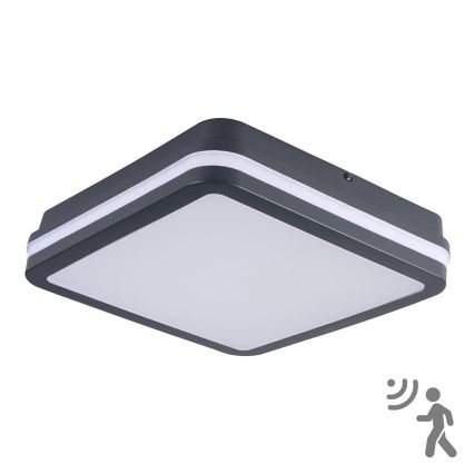 Brilagi - LED Vonkajšie svietidlo s pohybovým senzorom BENE LED/24W/230V 26x26 cm antracit IP54