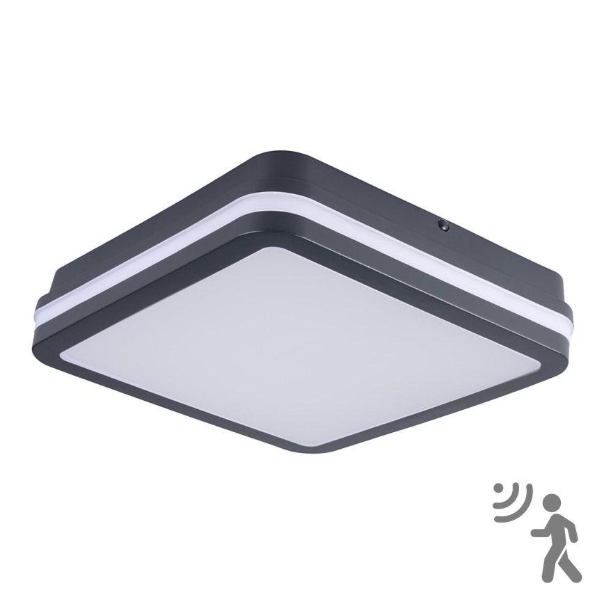 Brilagi - LED Vonkajšie svietidlo s pohybovým senzorom BENE LED/24W/230V 26x26 cm antracit IP54