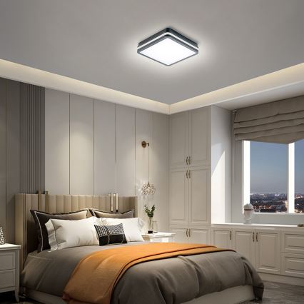Brilagi - LED Vonkajšie svietidlo s pohybovým senzorom BENE LED/24W/230V 26x26 cm antracit IP54