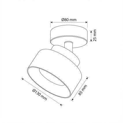 Brilagi - Bodové svietidlo AURA LUX 1xGX53/30W/230V pr. 13 cm čierna/dymová