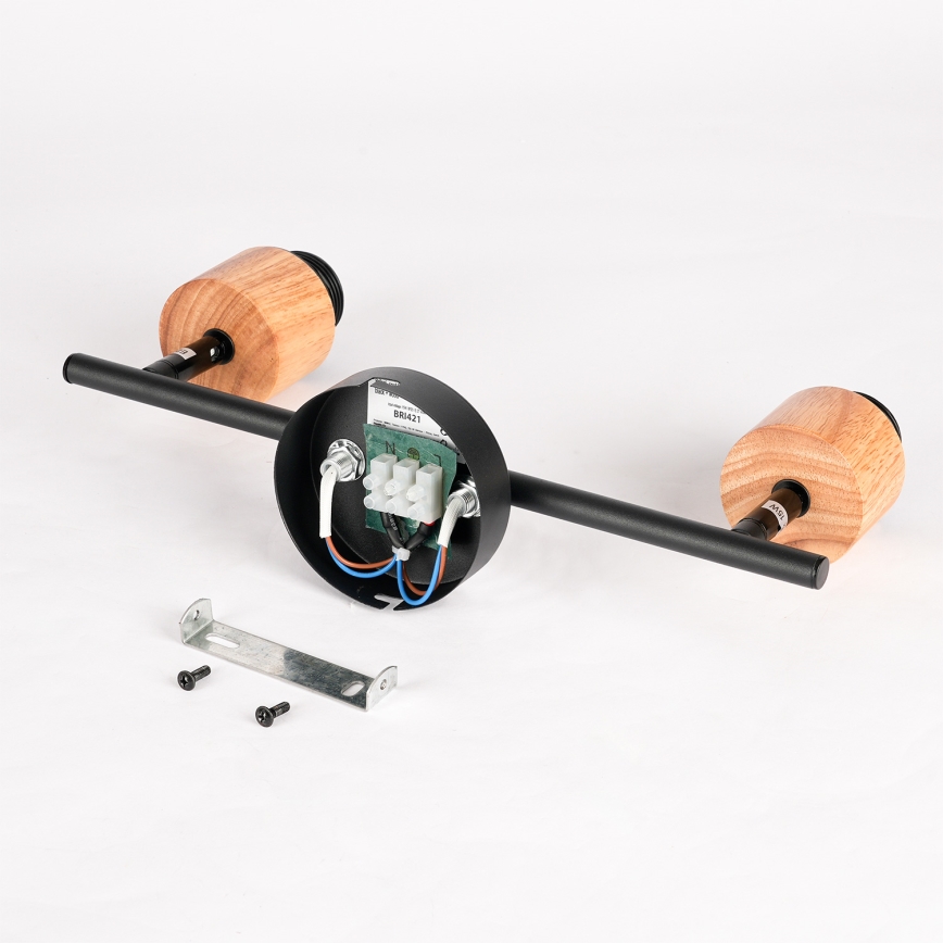 Brilagi - Bodové svietidlo BASKLITE 2xE27/15W/230V drevo/čierna