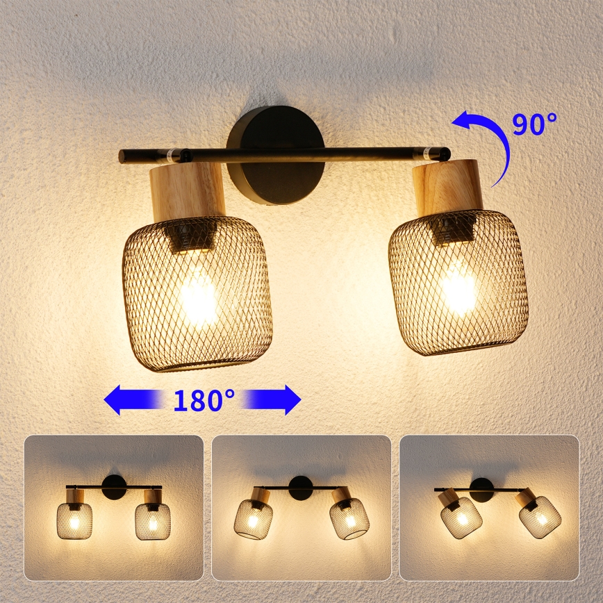 Brilagi - Bodové svietidlo BASKLITE 2xE27/15W/230V kaučukovník/čierna