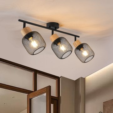 Brilagi - Bodové svietidlo BASKLITE 3xE27/15W/230V kaučukovník/čierna