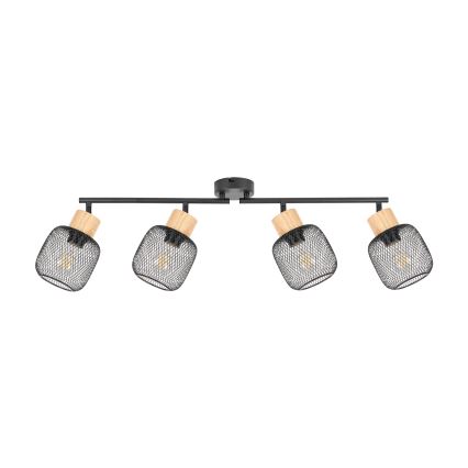 Brilagi - Bodové svietidlo BASKLITE 4xE27/15W/230V drevo/čierna