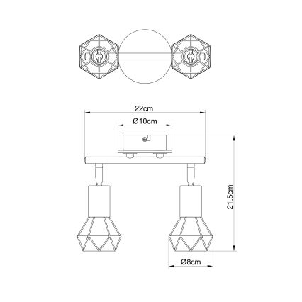 Brilagi - Bodové svietidlo CAGE 2xE14/40W/230V