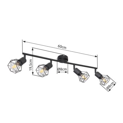 Brilagi - Bodové svietidlo CAGE 4xE14/40W/230V