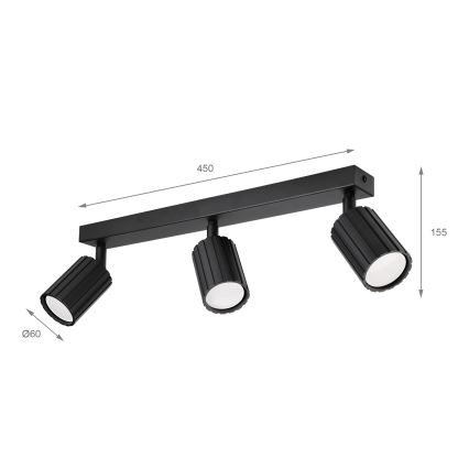 Brilagi - Bodové svietidlo CRISPINA 3xGU10/10W/230V čierna