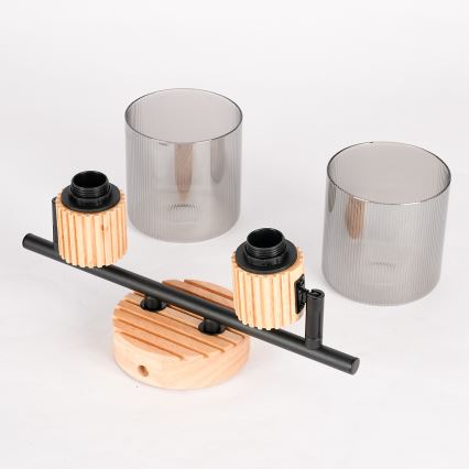 Brilagi - Bodové svietidlo HYGGE 2xE14/15W/230V kaučukovník/dymová