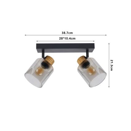 Brilagi - Bodové svietidlo HYGGE 3xE14/15W/230V čierna/dymová