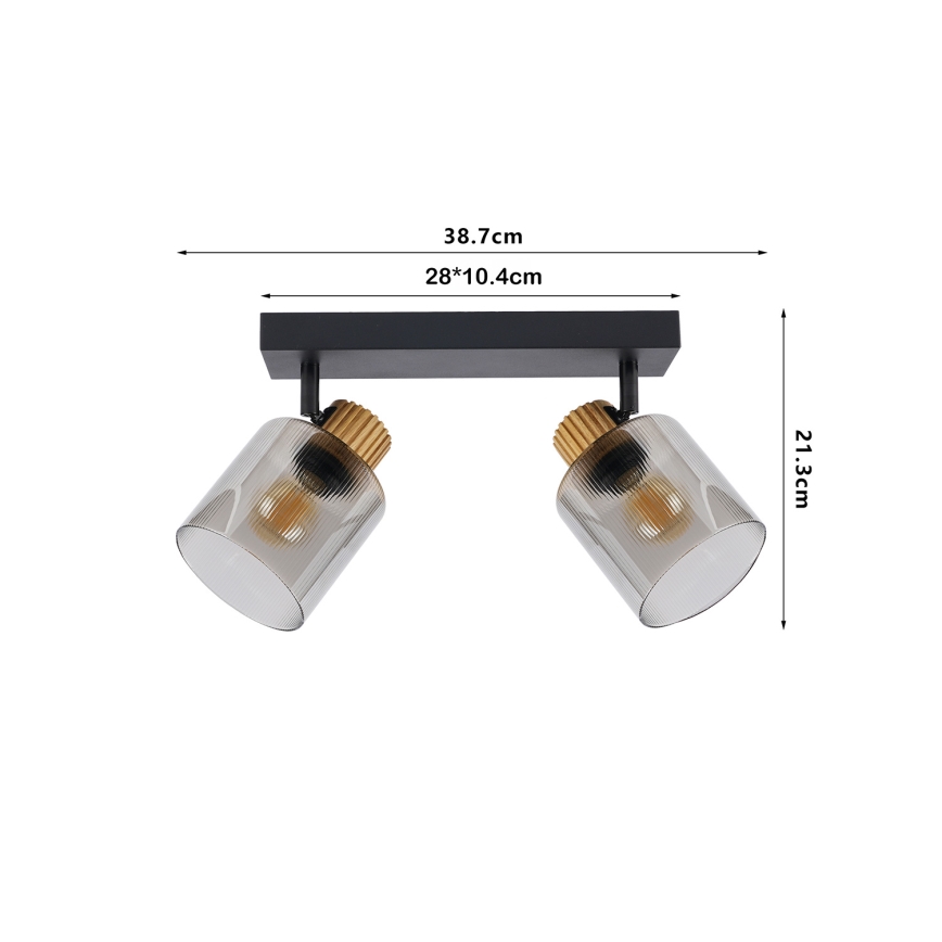Brilagi - Bodové svietidlo HYGGE 3xE14/15W/230V čierna/dymová
