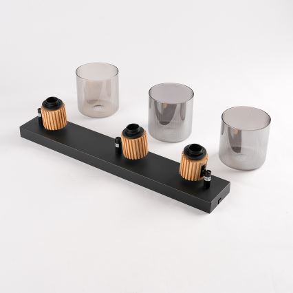 Brilagi - Bodové svietidlo HYGGE 3xE14/15W/230V čierna/dymová