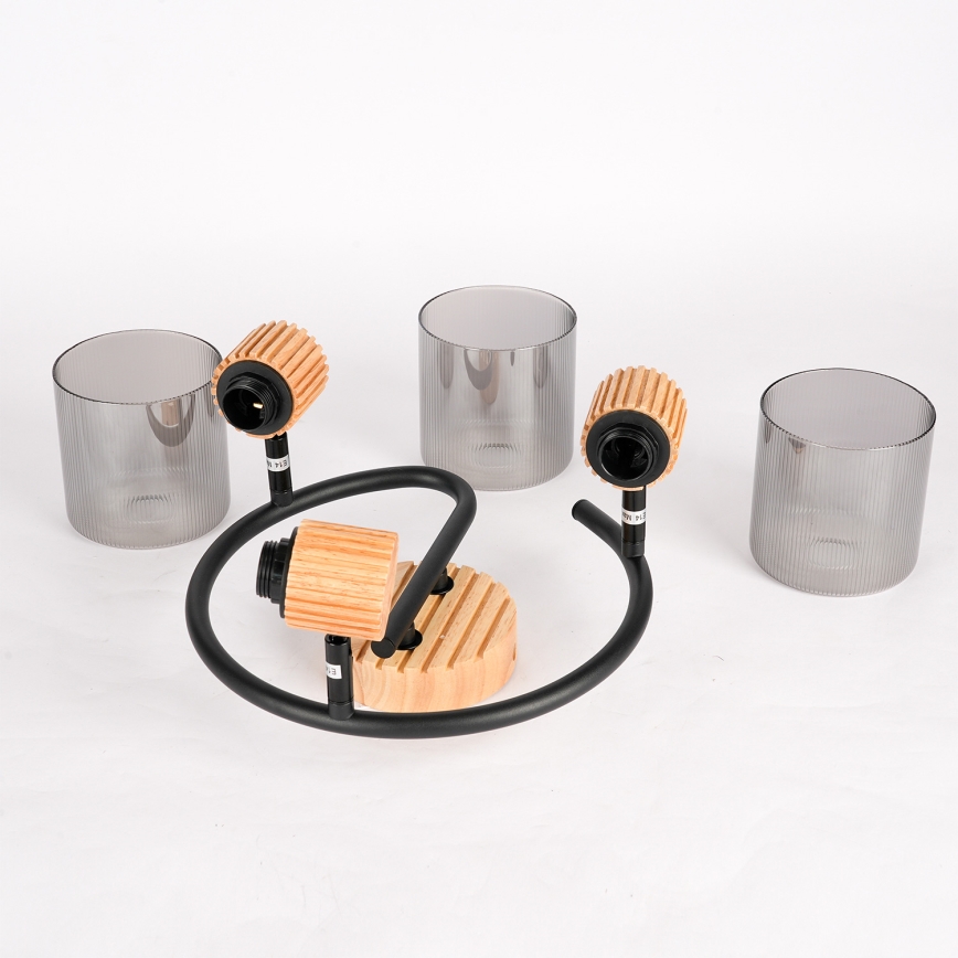 Brilagi - Bodové svietidlo HYGGE 3xE14/15W/230V kaučukovník/dymová