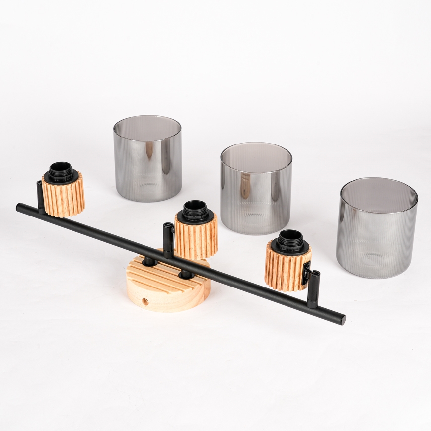 Brilagi - Bodové svietidlo HYGGE 3xE14/15W/230V kaučukovník/dymové