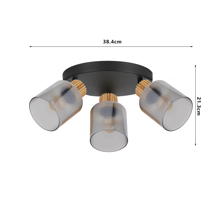 Brilagi - Bodové svietidlo HYGGE 4xE14/15W/230V čierna/dymová