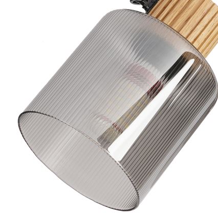 Brilagi - Bodové svietidlo HYGGE 4xE14/15W/230V drevené/dymové