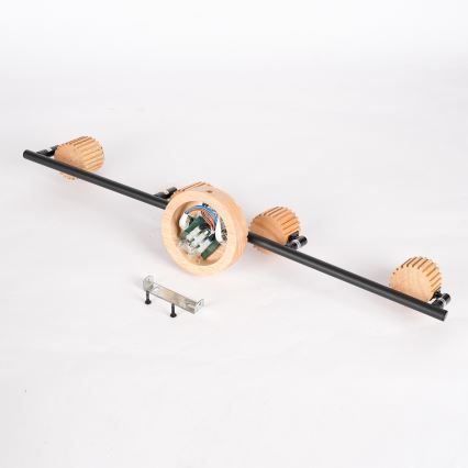 Brilagi - Bodové svietidlo HYGGE 4xE14/15W/230V drevené/dymové