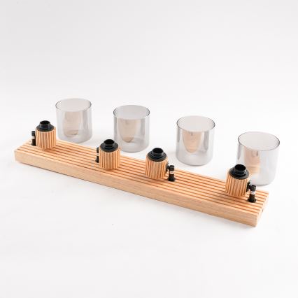 Brilagi - Bodové svietidlo HYGGE 4xE14/15W/230V kaučukovník/dymové