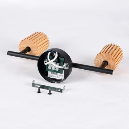 Brilagi - Bodové svietidlo MODERN WOOD 2xGU10/8W/230V drevo/čierna