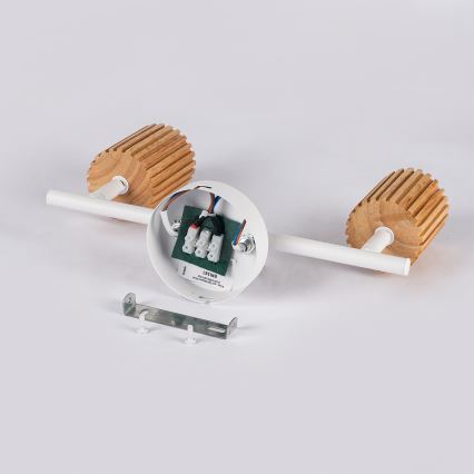 Brilagi - Bodové svietidlo MODERN WOOD 2xGU10/8W/230V kaučukovník/biela