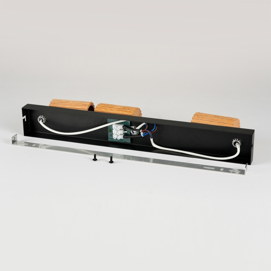 Brilagi - Bodové svietidlo MODERN WOOD 3xGU10/8W/230V drevo/čierna