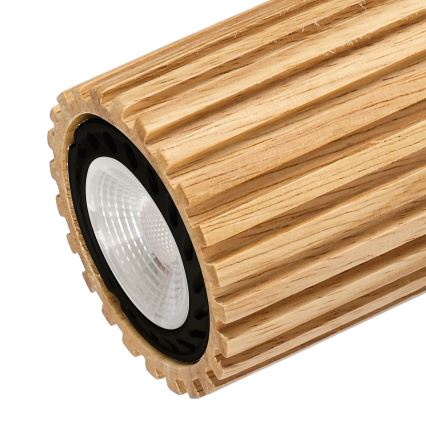 Brilagi - Bodové svietidlo MODERN WOOD 3xGU10/8W/230V kaučukovník/čierna