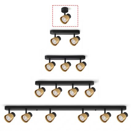 Brilagi - Bodové svietidlo NUGGET 1xGU10/30W/230V čierna/zlatá
