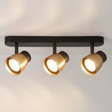 Brilagi - Bodové svietidlo NUGGET 3xGU10/30W/230V čierna/zlatá