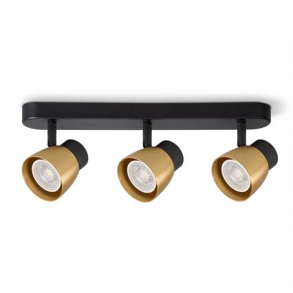Brilagi - Bodové svietidlo NUGGET 3xGU10/30W/230V čierna/zlatá