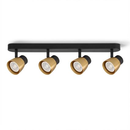 Brilagi - Bodové svietidlo NUGGET 4xGU10/30W/230V čierna/zlatá