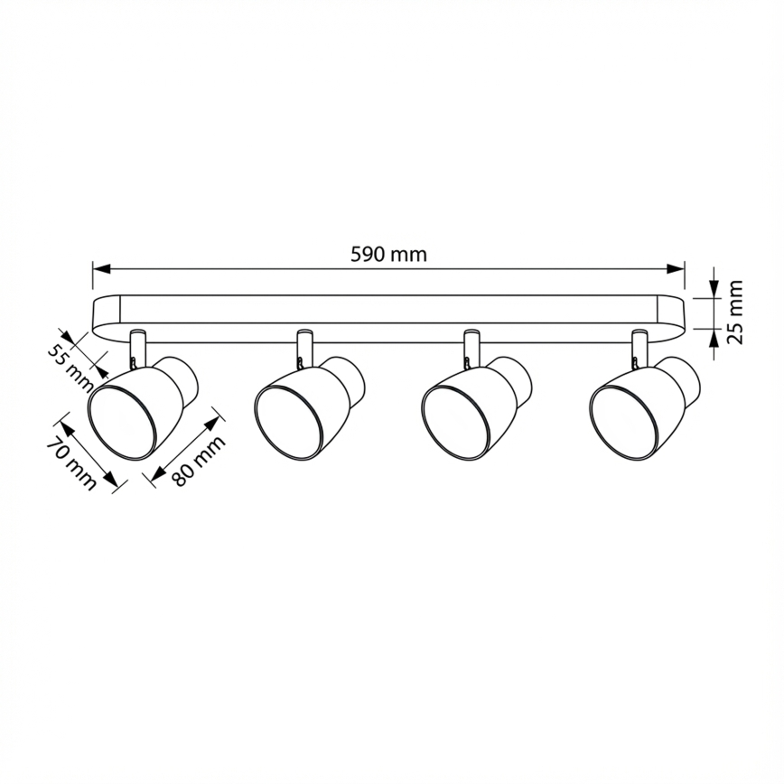 Brilagi - Bodové svietidlo NUGGET 4xGU10/30W/230V čierna/zlatá
