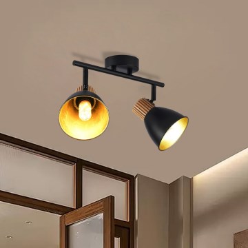 Brilagi - Bodové svietidlo ODENSE 2xE14/10W/230V drevo/čierna