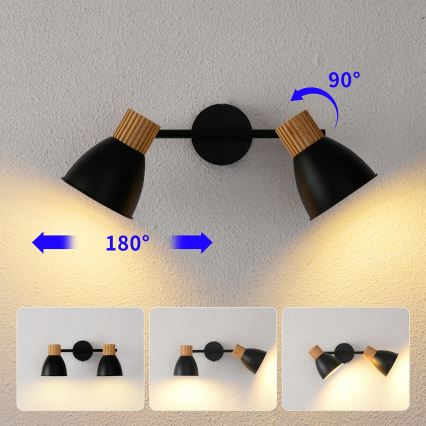 Brilagi - Bodové svietidlo ODENSE 2xE14/10W/230V drevo/čierna