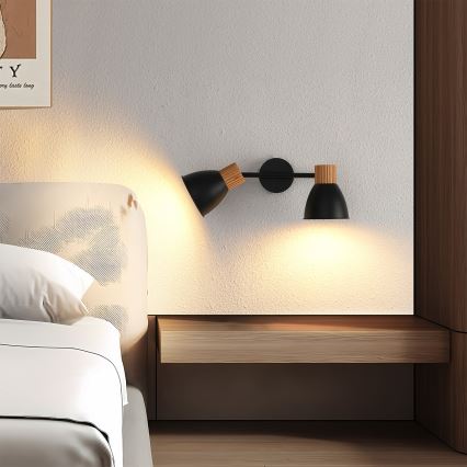 Brilagi - Bodové svietidlo ODENSE 2xE14/10W/230V drevo/čierna