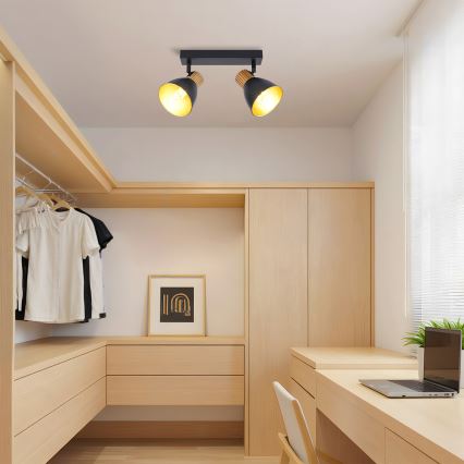 Brilagi - Bodové svietidlo ODENSE 2xE14/10W/230V kaučukovník/čierna