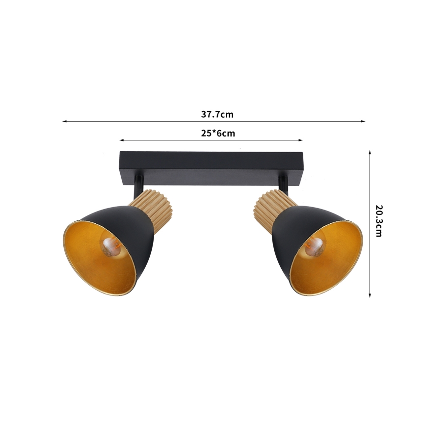 Brilagi - Bodové svietidlo ODENSE 2xE14/10W/230V kaučukovník/čierna